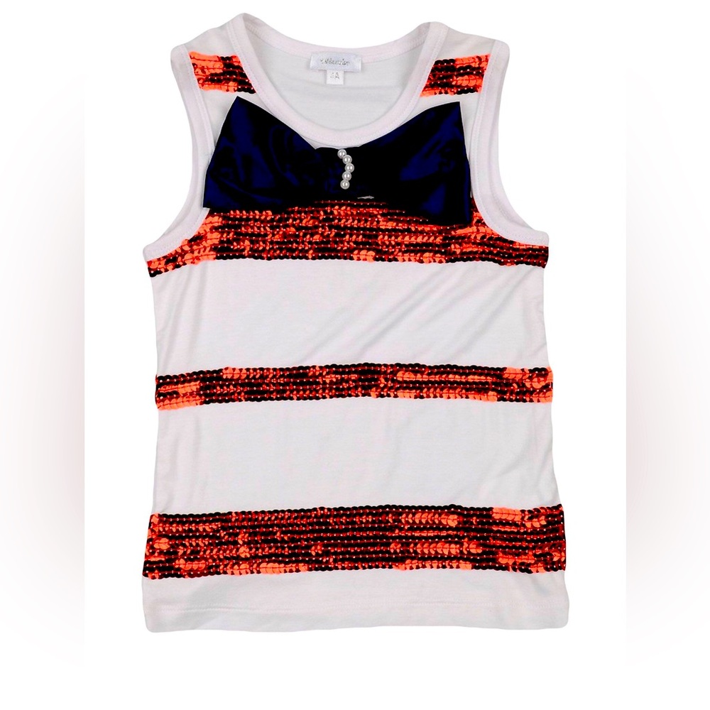 Microbe by Miss Grant top with sequence bow pearls
